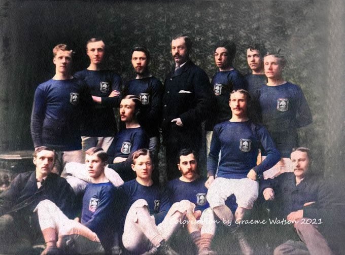 Glasgow Select Football Club 1880 colourised